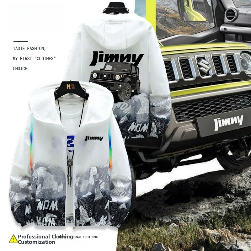 

Jimny Patterned Lightweight Jaet Youth Casual Spring Summer Anti-UV Outerwear Top for Men Breathable Outdoor Clothing
