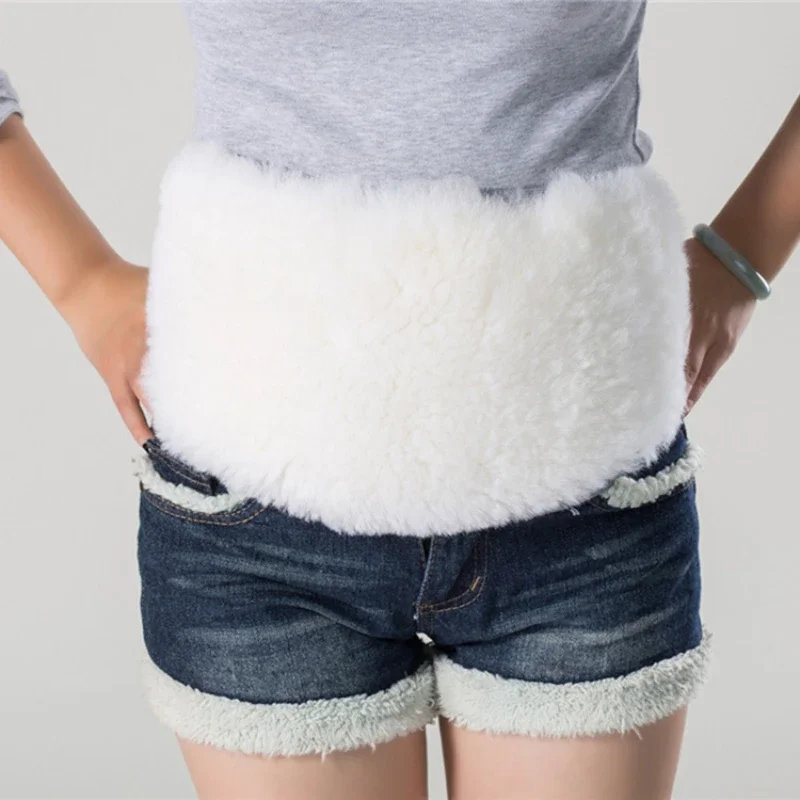 

Winter New Wool Waist Protection Fur One Sheepskin Men and Women Warm and Thick Cashmere Australian Pure Wool Belt