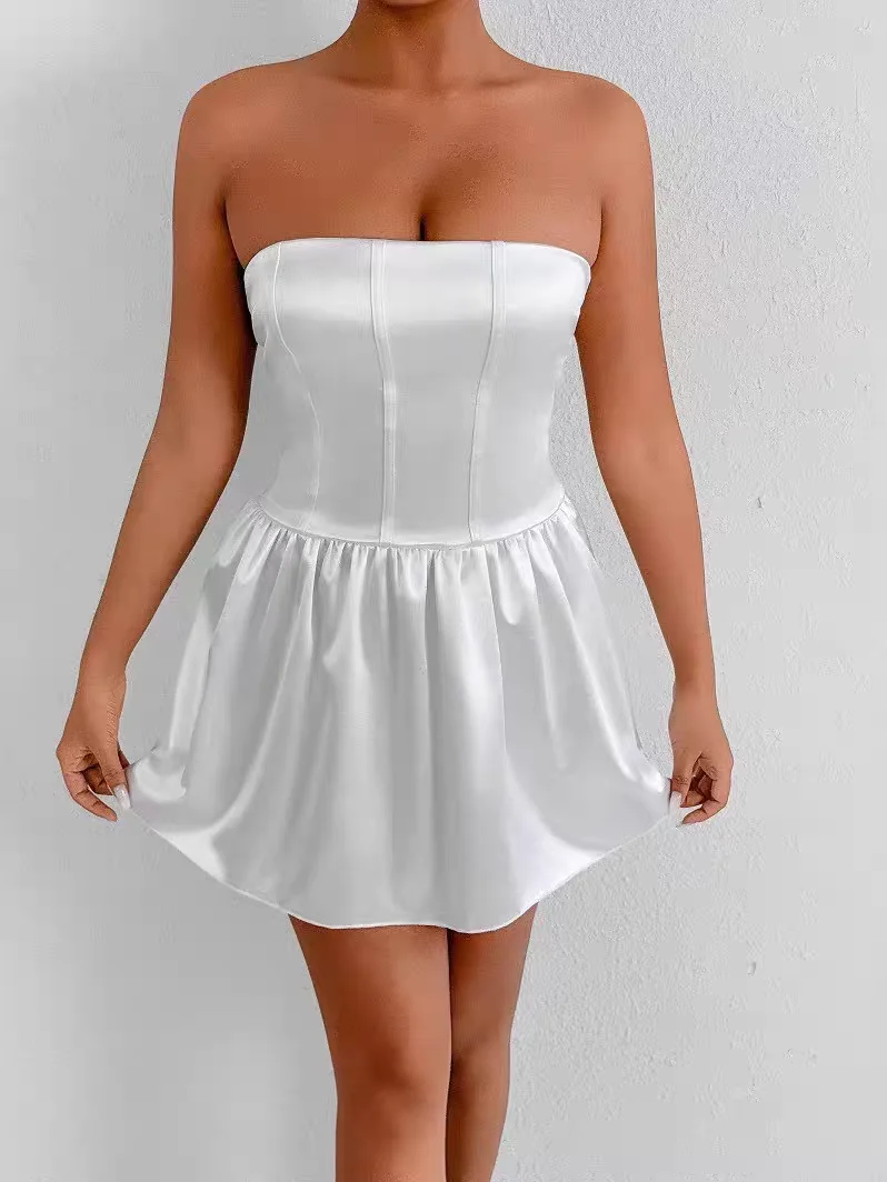 فساتين فستان نسائي للعمل ربيعي محبوك مضلع كولوربلوك سليم صالح رقبة قارب ملابس الشارع العصرية فتاة مجموعة الحضرية الحديثة صالح #1