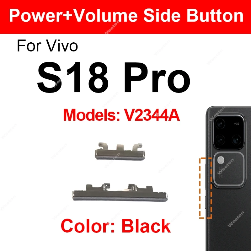 

Боковая кнопка регулировки громкости для Vivo S18 S18e S19 Pro, кнопки регулировки громкости, клавиши регулировки громкости, гибкий кабель, ремонт