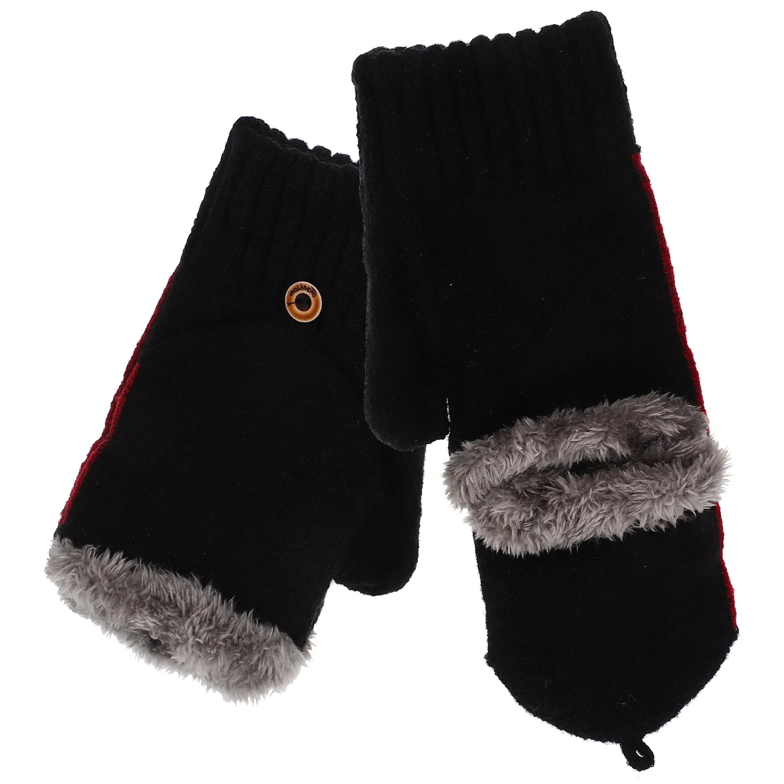 

1Pair Soft Warm Keeping Fluff Gloves Easy Flip-Cover Design for and Adults Winter Windproof Hand Protectors