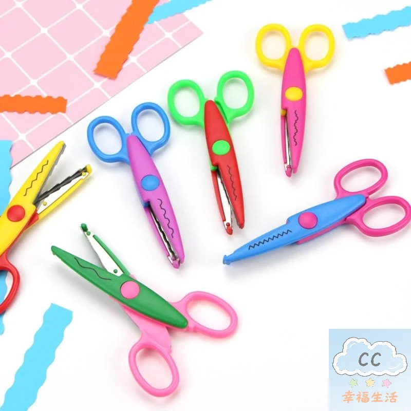 أضيق الحدود مقص الدانتيل نمط متموج صغير مستدير رئيس الأطفال خاص طالب أداة فنية القرطاسية مقص لسكرابوكينغ