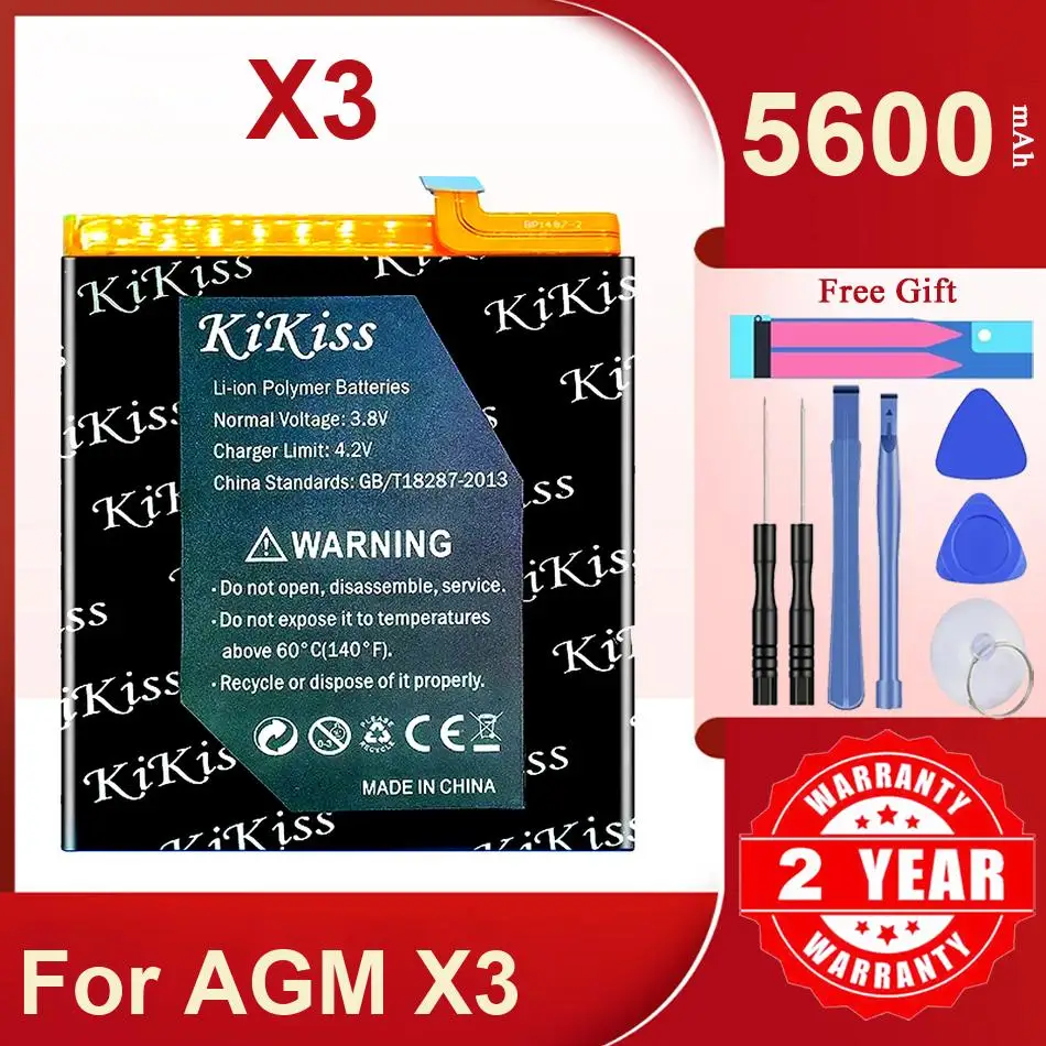 

Перезаряжаемая батарея для мобильного телефона X3 5600 мАч с быстрой зарядкой для Agm