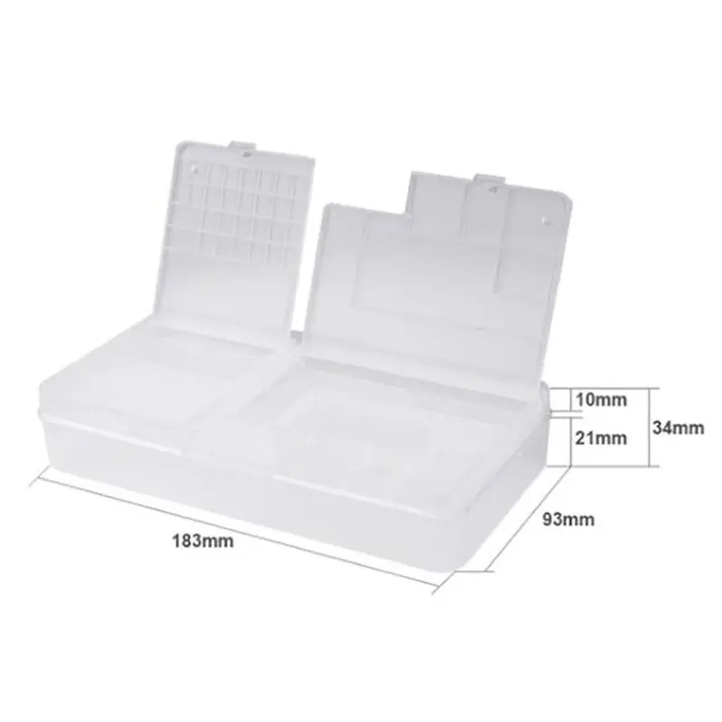 Clear Plastic Organizer Container Storage Box Double Layer Component Systainer Box for Mobile Phone Repair, Screws,Jewelry Beads