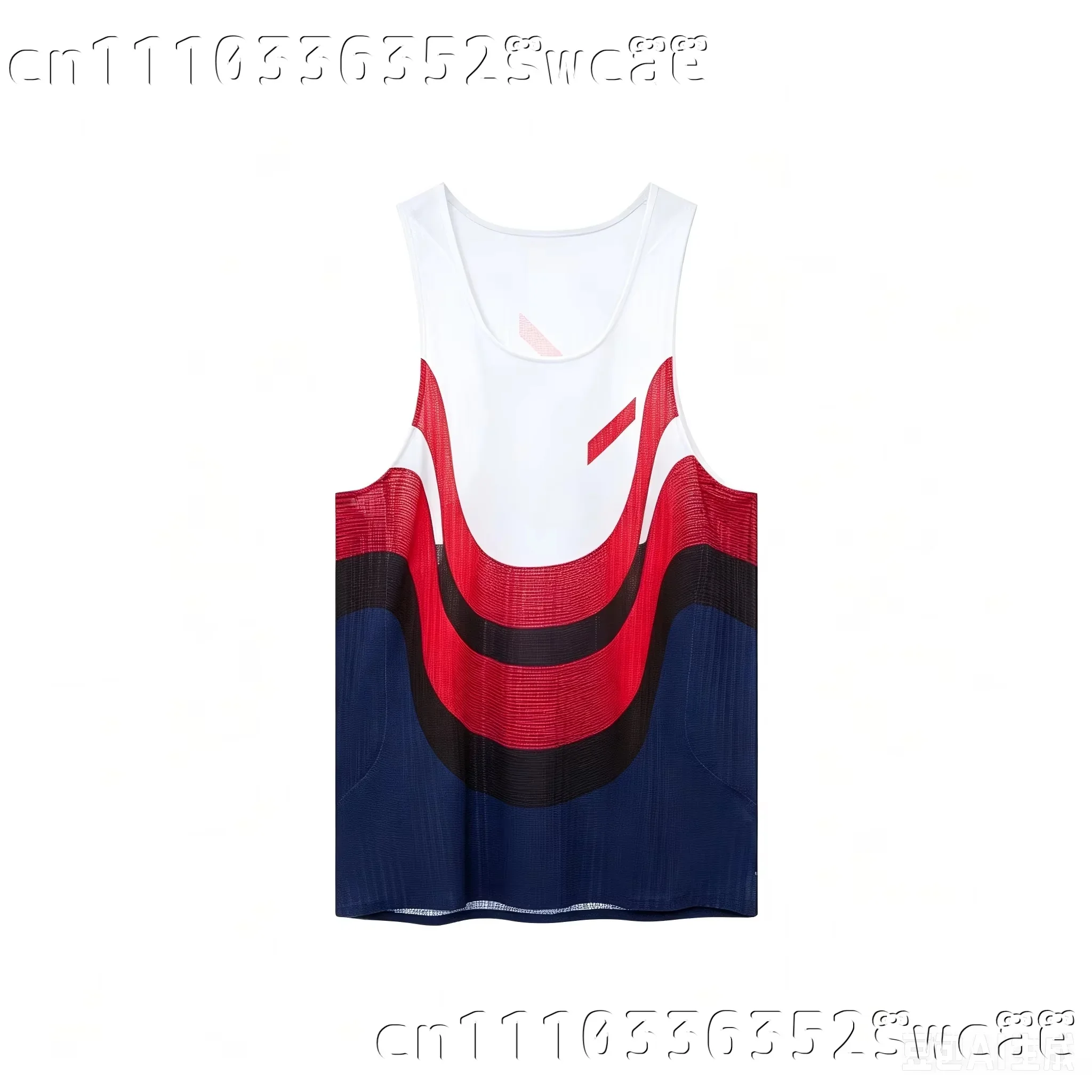 Wellenmuster-Lauf-Tanktop, atmungsaktives Mesh-Sportshirt, ärmelloses Shirt für Fitness, Marathon-Training, Familien-Set – Detail 10