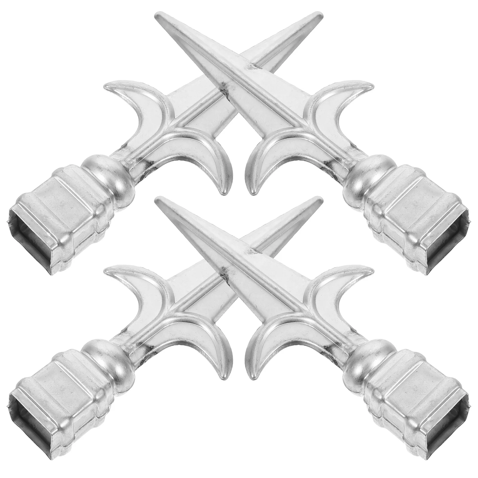

4pcs Fence Finials Tops Thickened Outdoor Post Covers For Decks Patios Porches Railings Fencing Decorative Metal Cap Replacement
