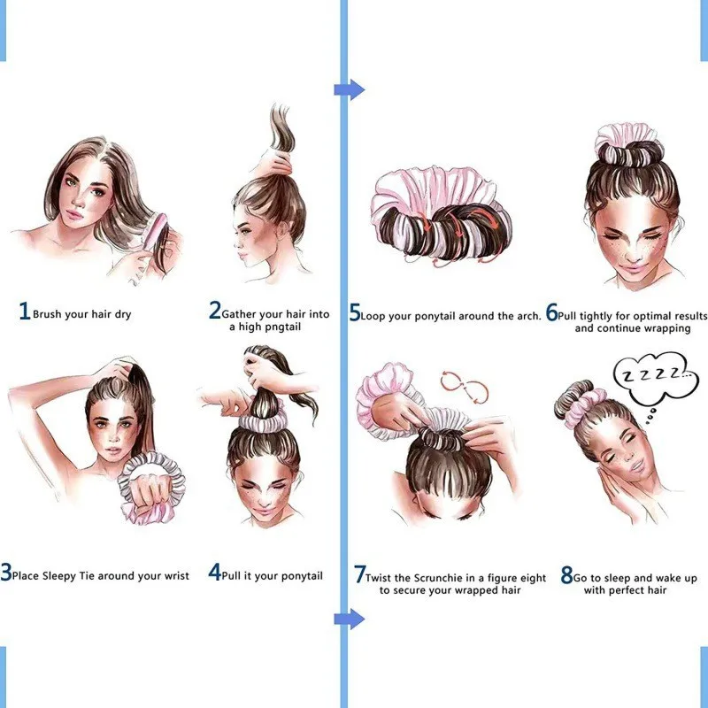 Sleep-friendly heatless curling iron, cross-border satin lazy bun hair loop, sponge large-wave curler.