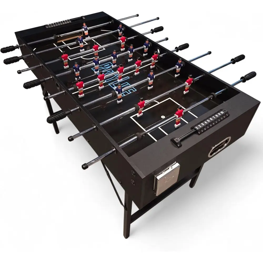 

48" oosball Table w/olding Steel Legs & Optional LED Lights, Smooth Surace, Very Sturdy - Perect or Kids and Adults, Game Rooms