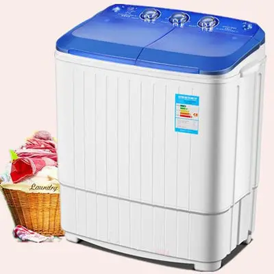 Semi-automatic Washing Machine  Compact Twin Tub Laundry Machine  Washer  Low Noise & Energy Saving for Household Use