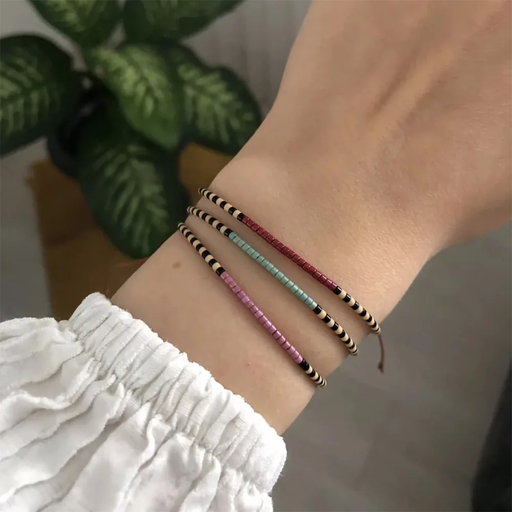 Kkwead bracciali Miyuki minimalisti per le donne braccialetto di perline fatto a mano Boho Dainty Glass Seeds Jewelry Pulseras Femme