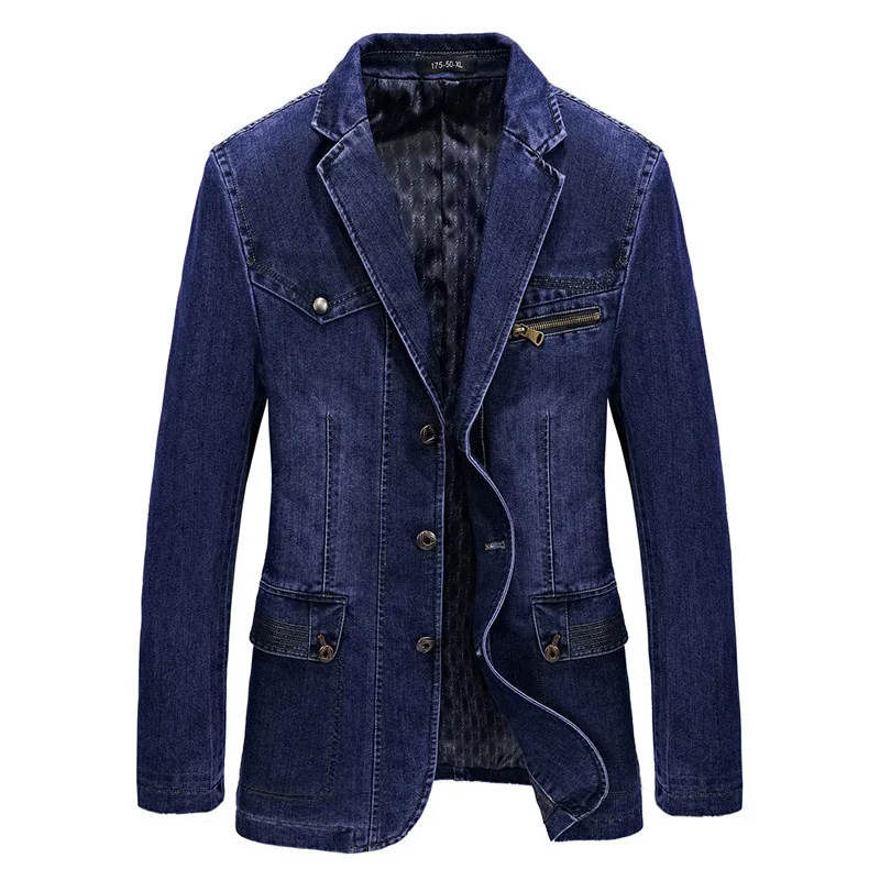 

New Men's Spring/Autumn Casual Suit Stylish Suit Collar Slim-Fit Denim Jacket Trendy Men's Outerwear Jacket