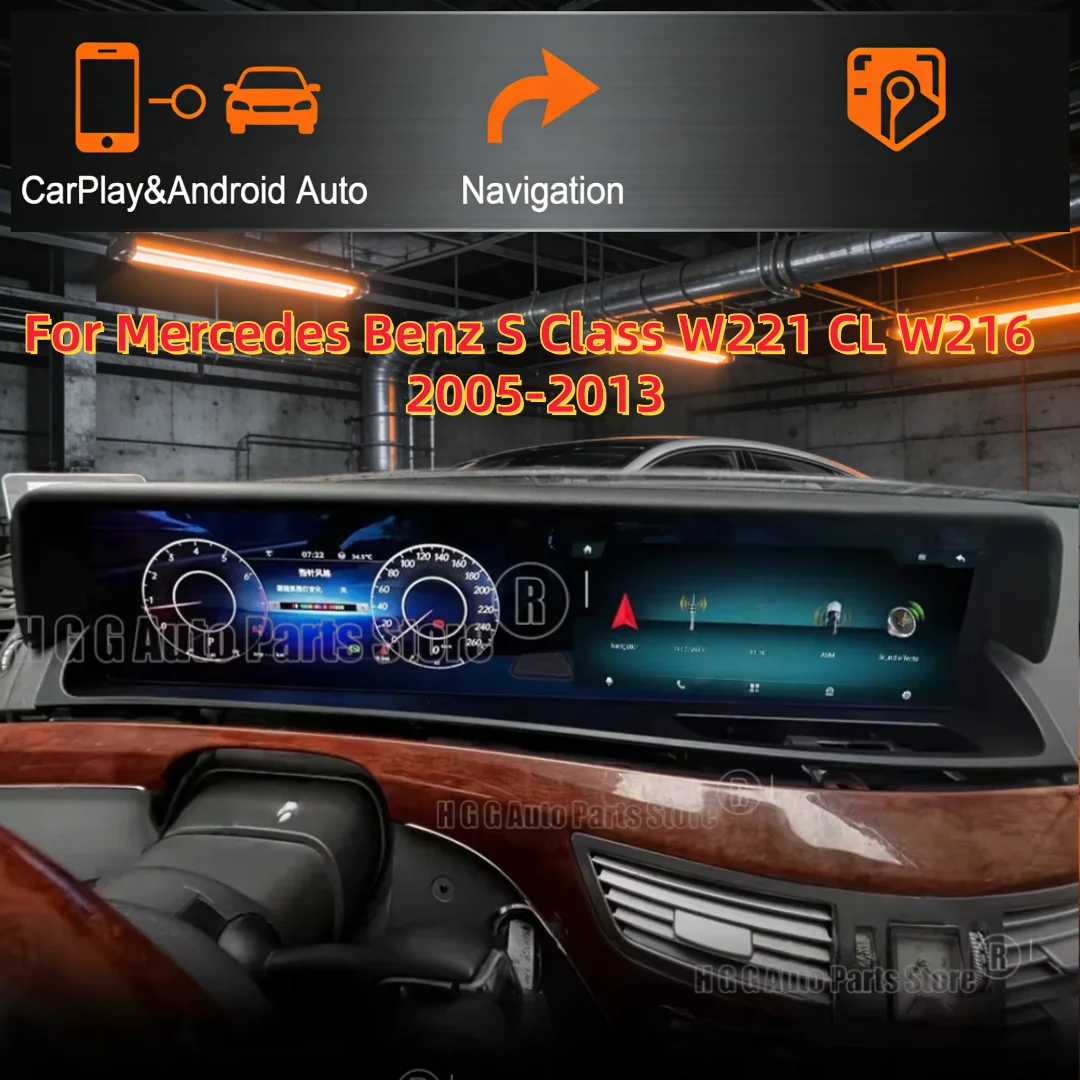 HJ Newest For Mercedes Benz S Class W221 CL W216 2005-2013 Android Radio Wireless CarPlay Multimedia Player Bluetooth Head unit