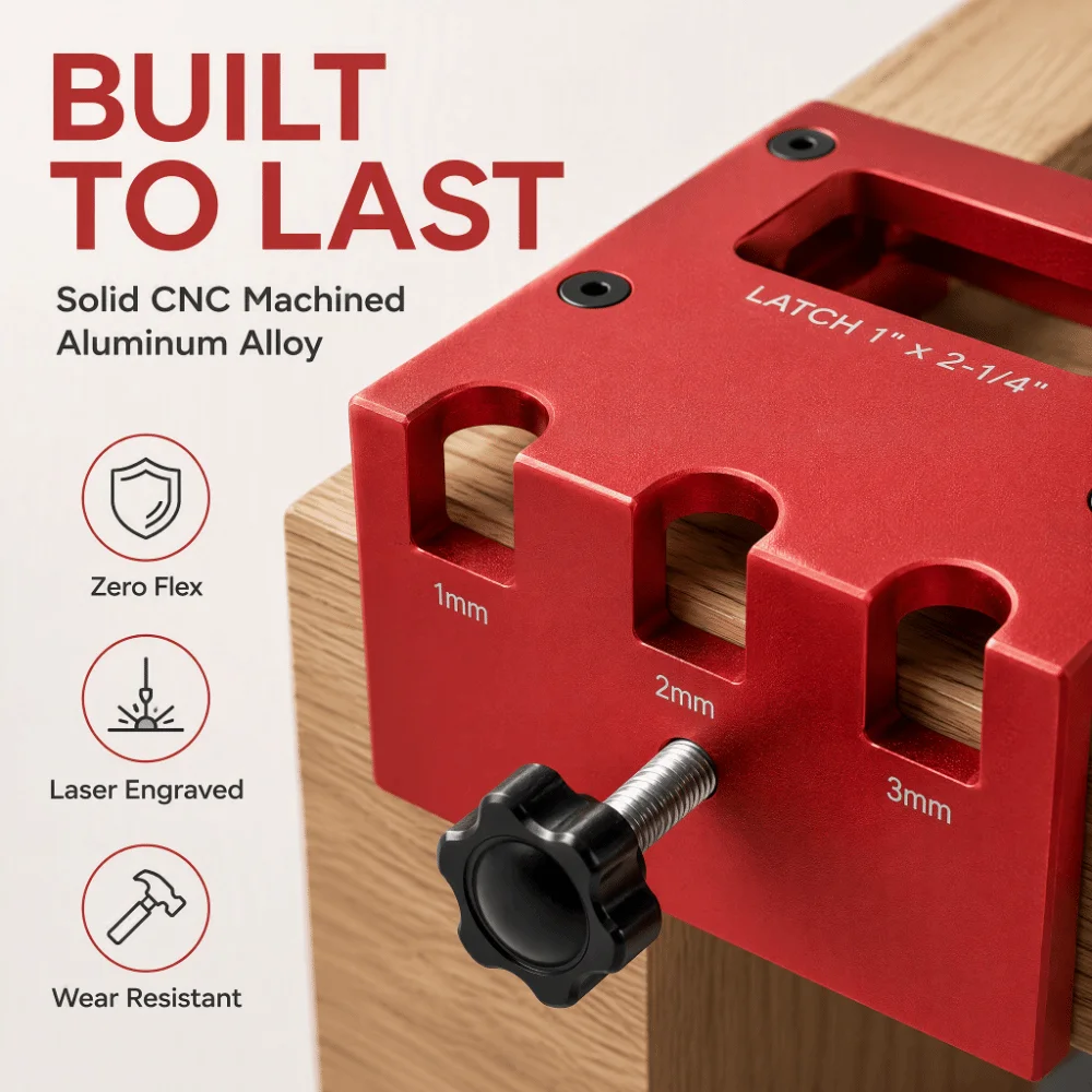 Aluminum Alloy Door Latch Mortise Tool Clamp On Design Red Door Installation Kit 1
