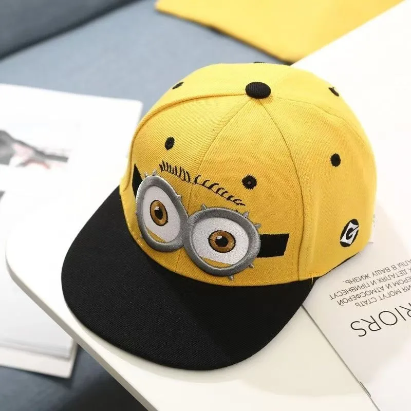 Minions Cartoon Berretto con visiera per bambini carino e adorabile Berretto da baseball con protezione solare con ricamo Kawaii personalizzato Stile genitore-figlio