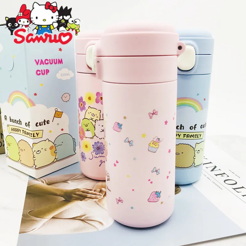 MINISO Melody Kuromi Hello Kitty Cinnamoroll Pochacco Corner Bouncco Thermos Straight Drink Cup 304 Stainless Steel Water Bottle