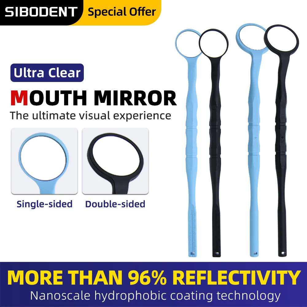 5 pcs Dental Ultra Clear Mouth Mirror Oral Double Sides Exam Mirrors Reflectors Handle Instruments Dentist Tools Teeth Whitening