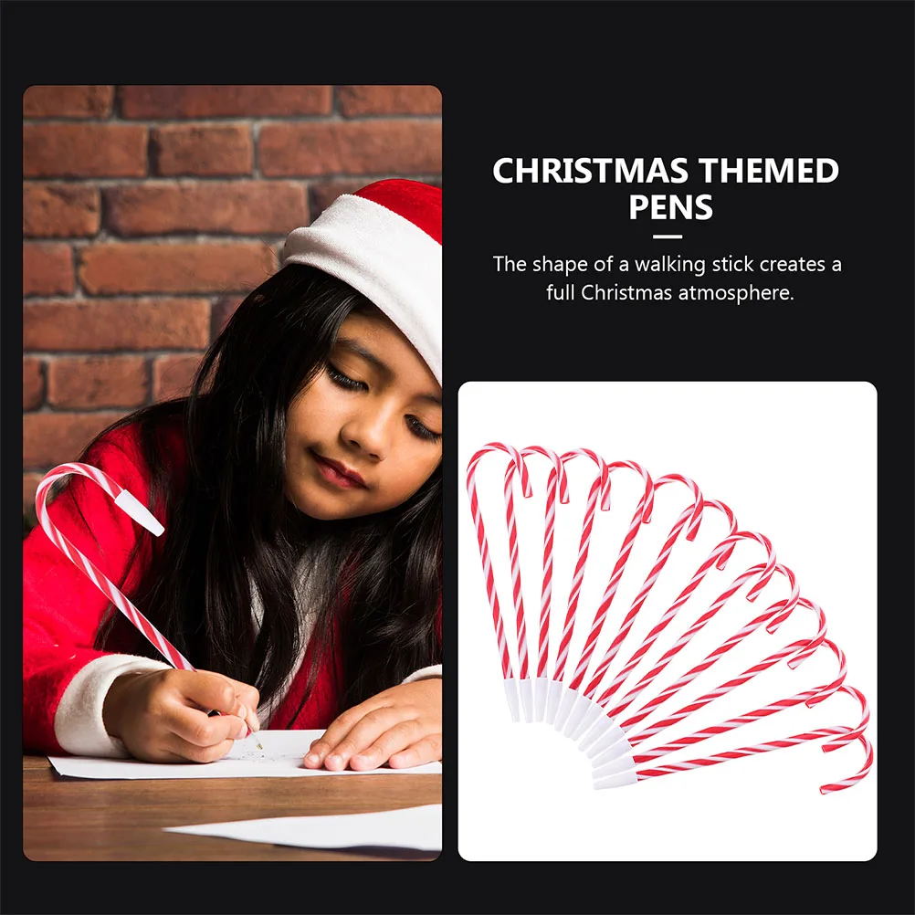 

16pcs Red 0 7mm Umbrella Twist Gel Pens Plastic Candy Cane Shaped Kids Gifts Christmas Stationery Writing Tools