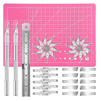 Scalpel Engraving Cutter Set Non-Slip Metal Scalpel Knife Tools Kit With A5 Cutting Mat Carving Sculpture Craft Accessories
