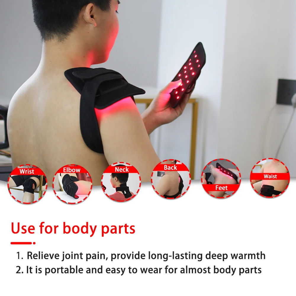 Red Light Therapy Wrap with Battery 660nm 850nm Near Infrared Heating Pad for Pain Relief