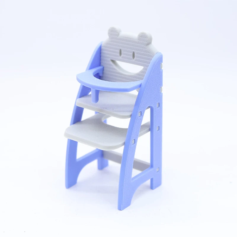 Dollhouse Detailed Baby Dining Chair Model 1/12 Size; Child's Pretend Play Toy; Decorative Living Room Furniture Piece