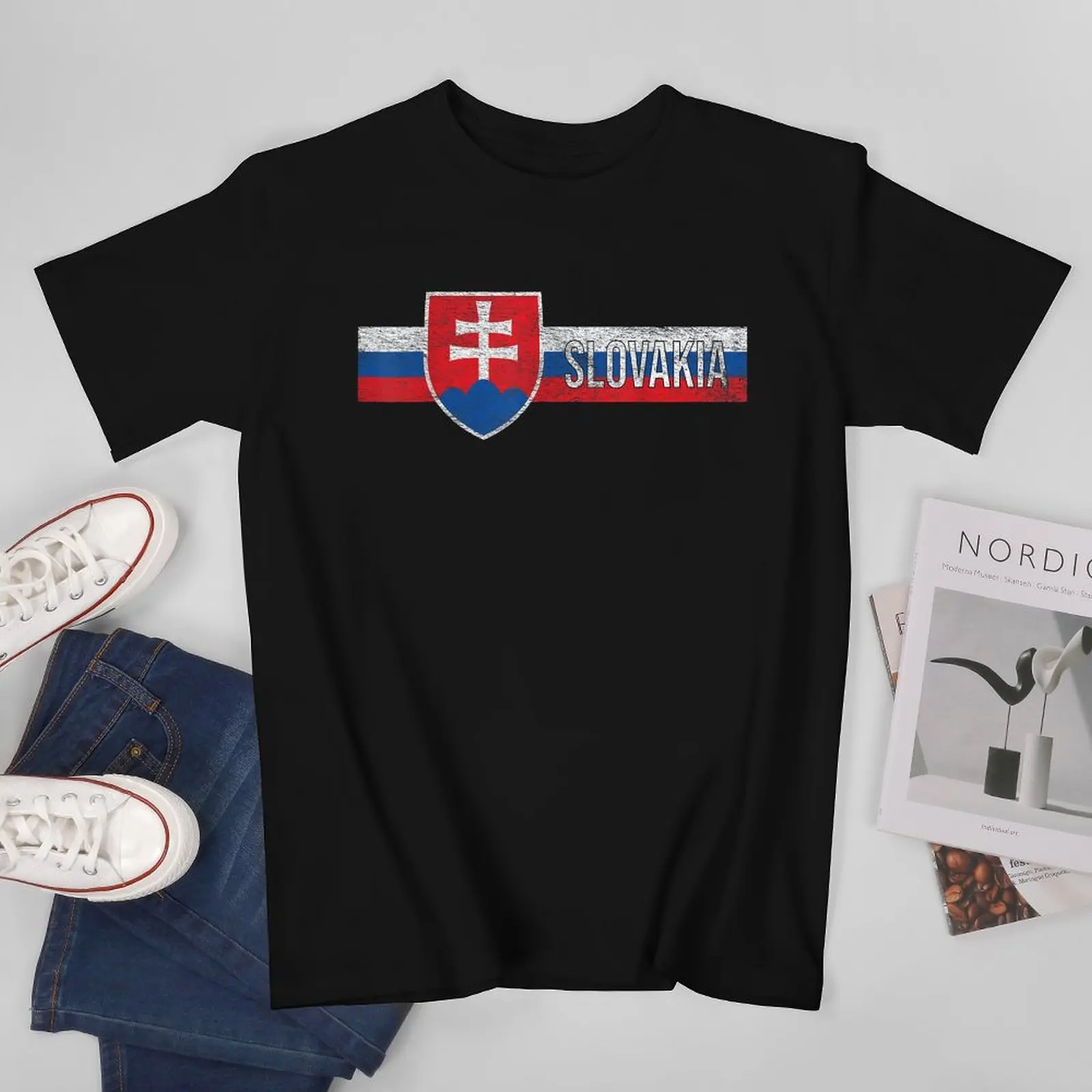 More Design Slovakia Flag Slovak Men Tshirt Tees T-Shirt O-neck T Shirts Women Boys Clothing 100% Cotton