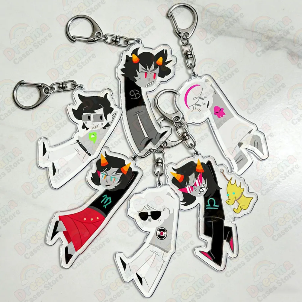 Llavero de Dibujos Animados Chibi de Homestuck, Dave Strider, Terezi, Pyrope, John Egbert, Karkat, Vantas, Rose Lalonde, Kanaya, Maryam