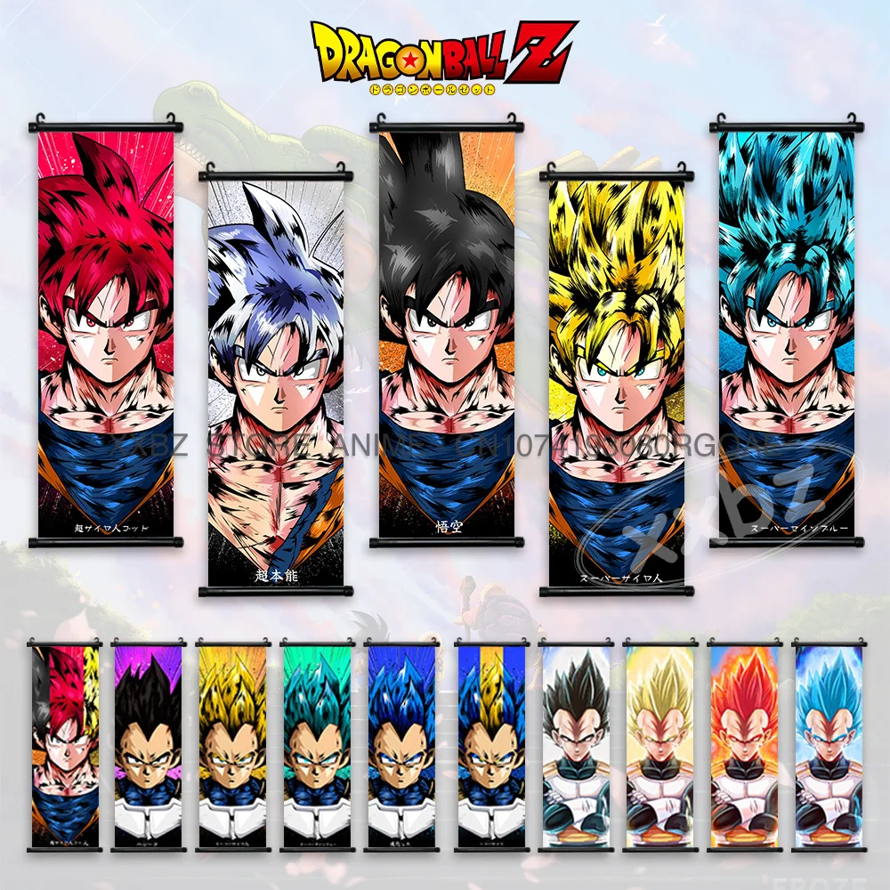 

Dragon Ball Scrolls Pictures Goku Wall Artwork Vegeta Canvas Mural Saiyan Hanging Painting Kakarot Anime Poster Home Decoration