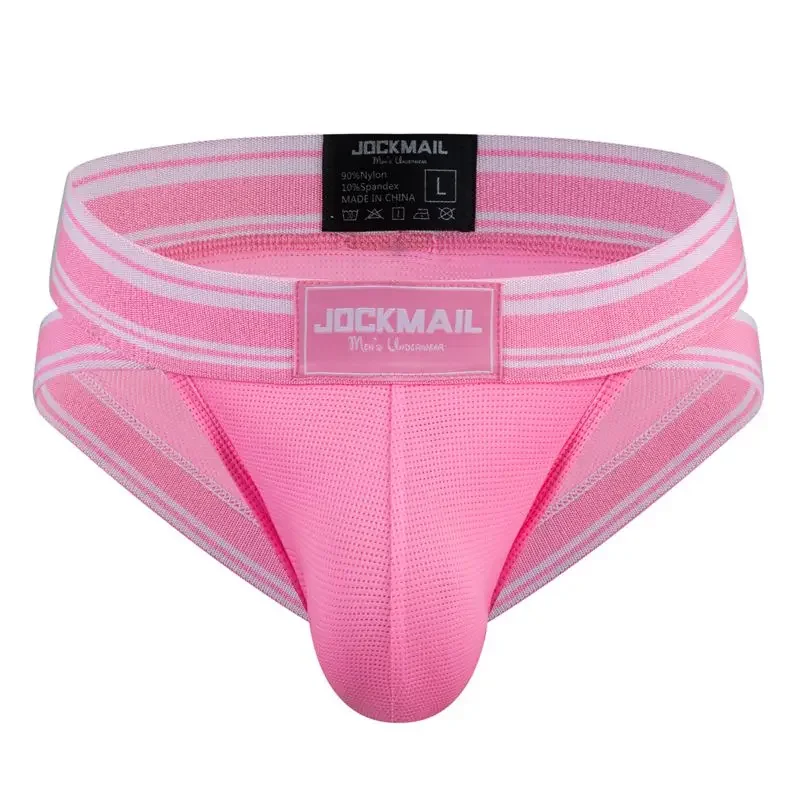 JOCKMAIL Summer Fashion Mens Sexy Briefs Cuecas Calzoncillos Slip Breathable Nylon Mesh Panties Bikini Underwear