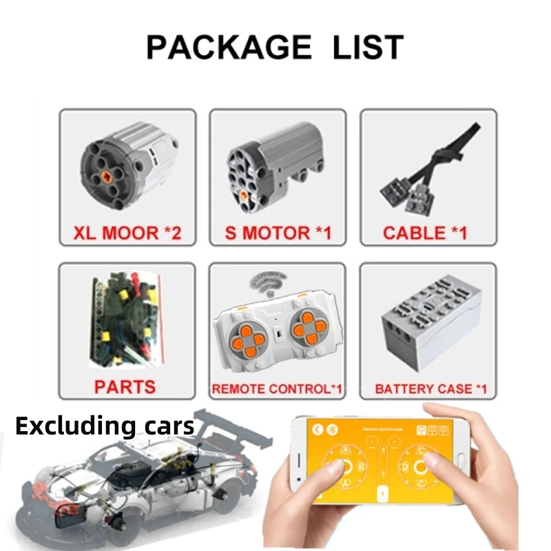 APP Remote Control Motor Power Functions Compatible With LEGO 42096 20097 Motorizing RSR Car Building Blocks SWAP (No Car)