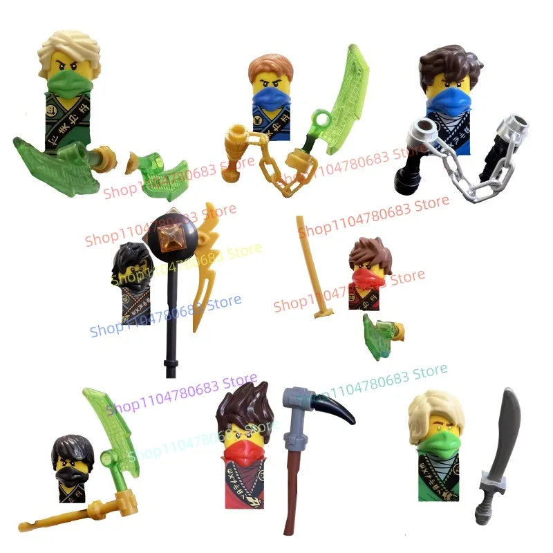 MOC 엘리먼트 1세대 닌자 미니 액션 피규어 조립 모델 전시 애니메이션 만화 액세서리 장난감 선물 장식