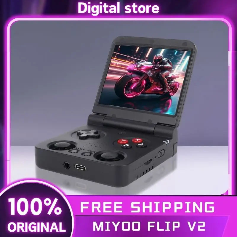 

Miyoo Flip V2 Fold Handheld Game Players Consoles Video Game 3.5'' IPS Linux System Retro Game Console Collapsible Custom Gift