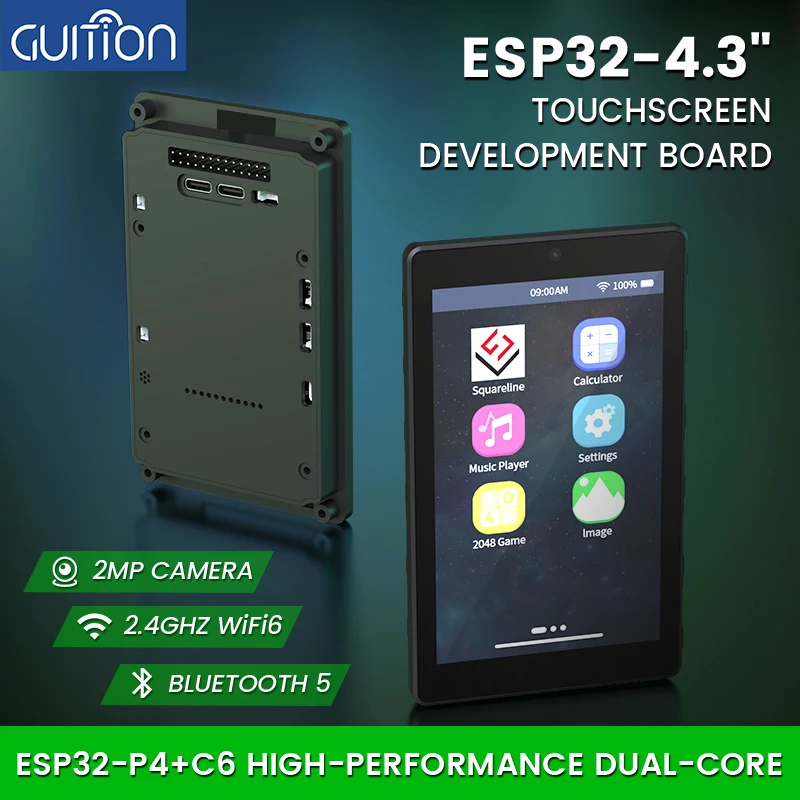 4.3-inch 480 * 800 IPS capacitive touch ESP32P4 development board ESP32-C6 development board with shell and camera