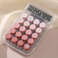 Widescreen Transparent Electronic Calculator 10 Digits Display Portable Transparent Pretty Calculators Creative Colorful