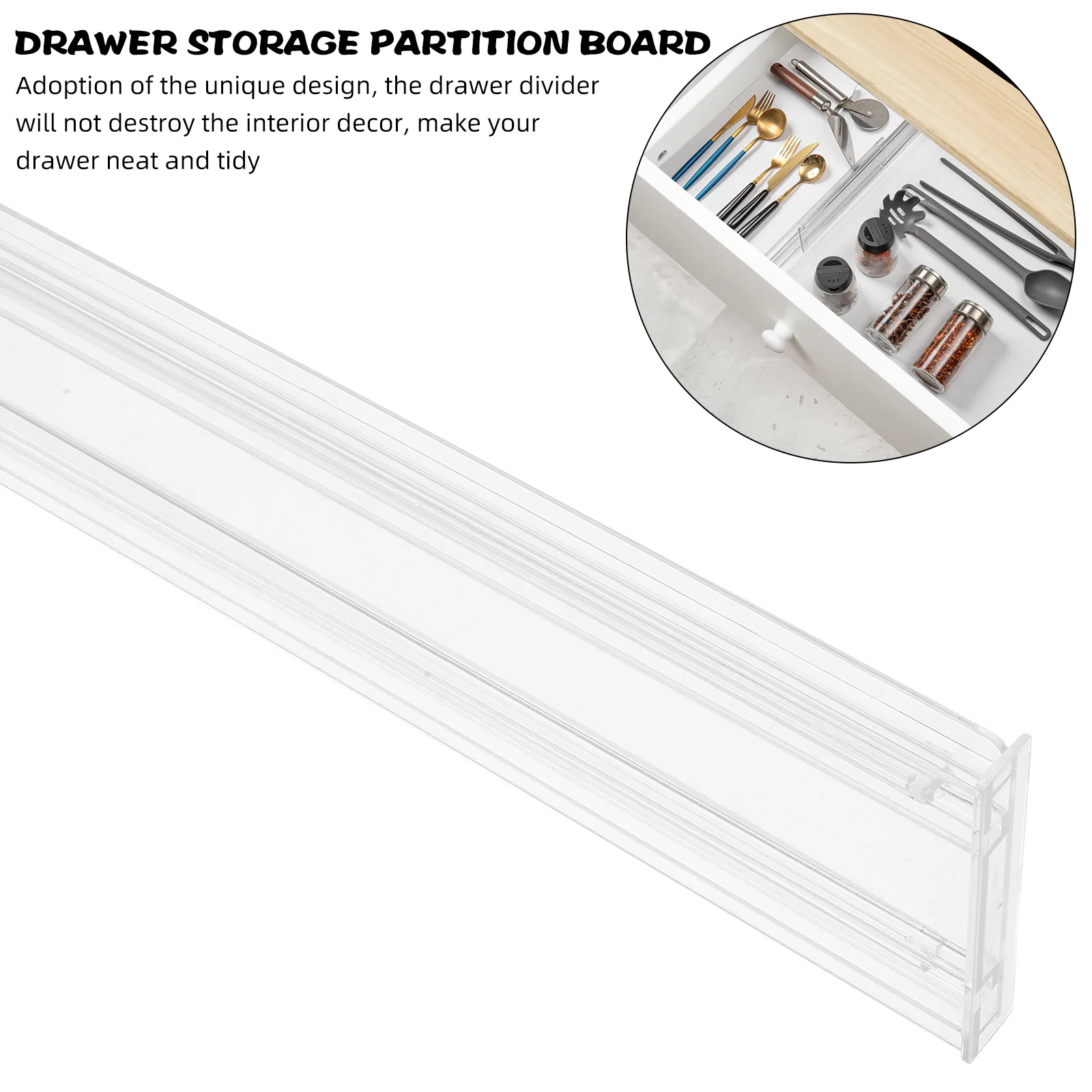 4pcs Drawer Divider Transparent Retractable Partition Board For Clothes Underwear Socks Organization Adjustable Home Drawer