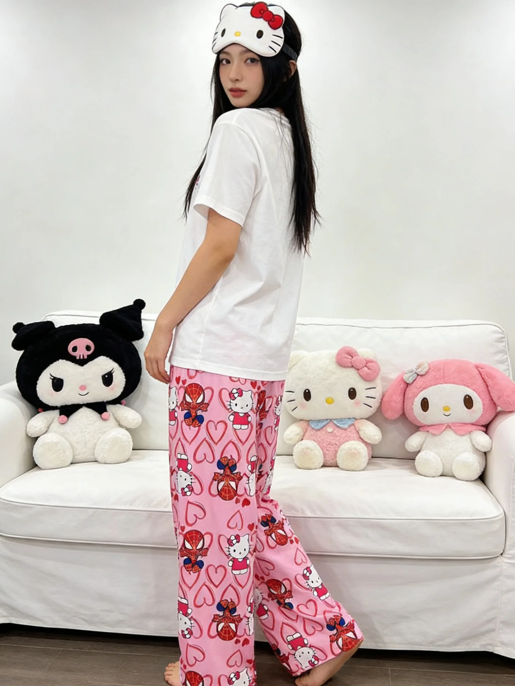 Hello Kitty Spring and Summer New Sleep Pants, Pink Walking Pants, Festival Gifts, Best Friend Outfits, Party Outfits