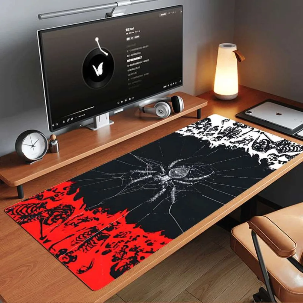Dark style spider web durable oversized anti-slip rubber table mat protector escritorio podkladka pod mysz alfombrillas gaming