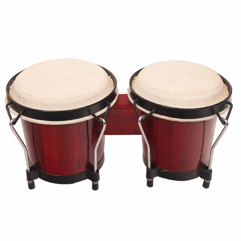 6+7 Inch Wooden Bongo Drum Latin Percussion Customizable Color Musical Instrument For Salsa Music Practice Performance