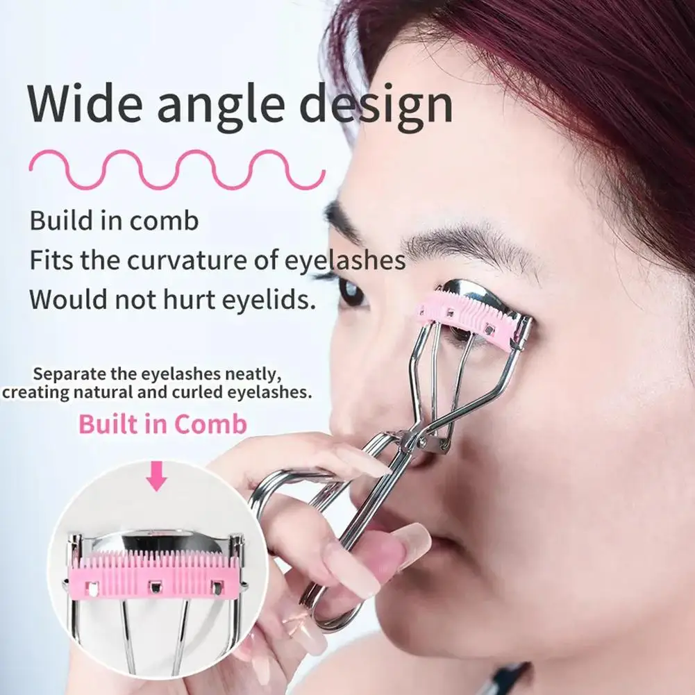 Dames Professionele Wimper Krultang Met Kam Pincet Make-Up Wimper Cosmetische Tool Curling Clip Beauty Tools Eye B0m6