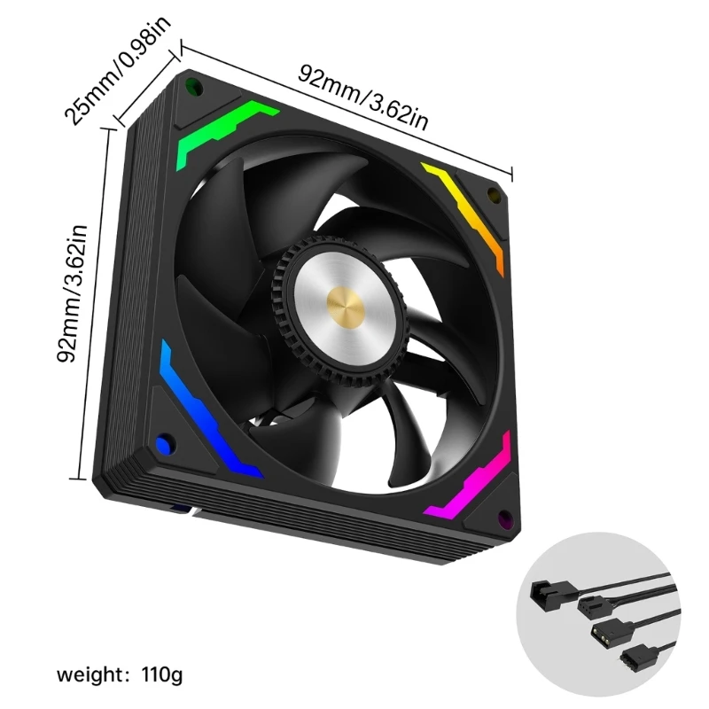 Ventilador ARGB LED PWM dinámico 90mm 9025 ventilador refrigeración Superior para juegos PC Dropship