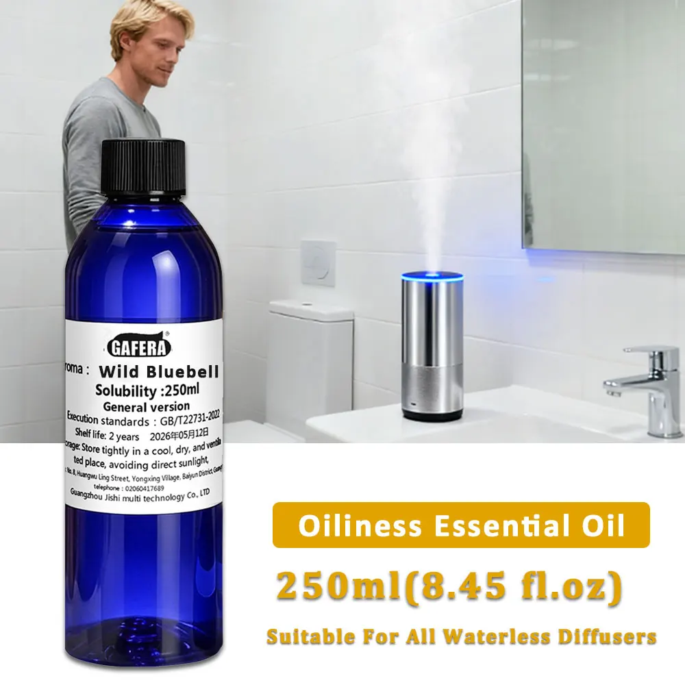 GAFERA 250ml (8.45 fl.oz) Wild Bluebell/Ice Age Essential Oils, For Waterless Diffuser, Aromatherapy Machine Replenishes Essence
