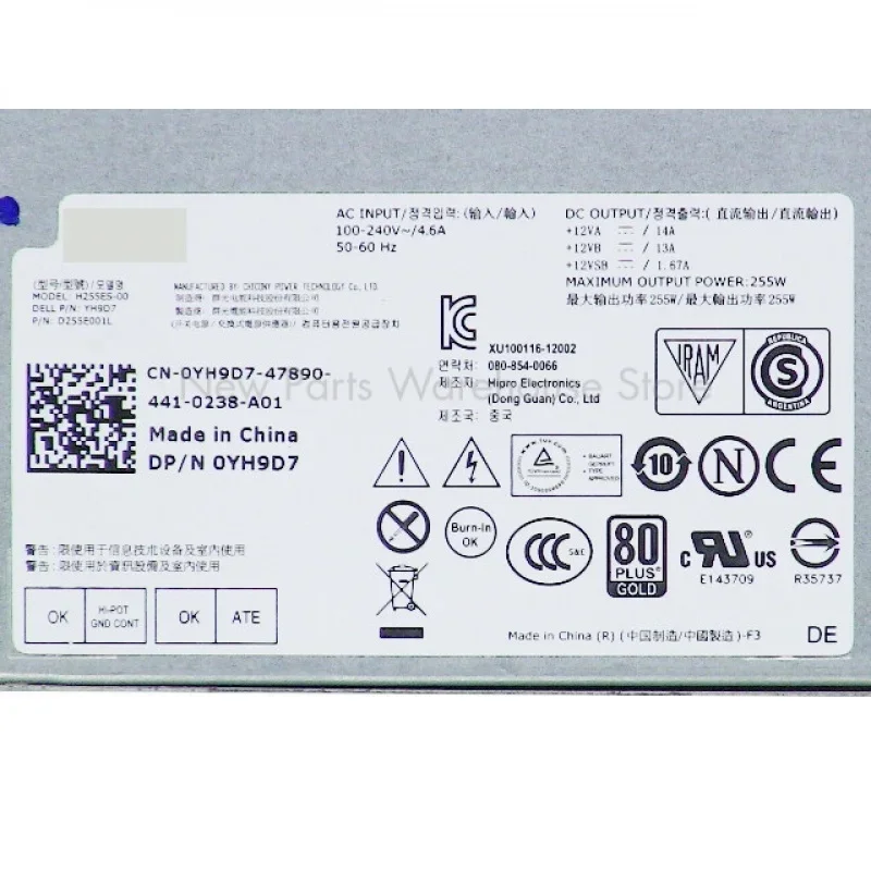 L 0XFXKX XFXKX FOR DELL Optiplex 9020 Mini Tower Desktop 290W Power Supply
