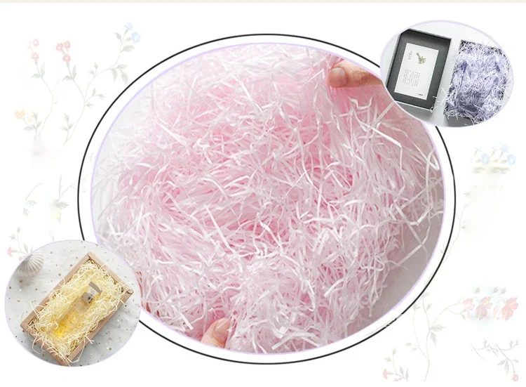 Bunte zerkleinerte Crinkle Papier Bast Candy Boxen DIY Geschenk box Füllmaterial Hochzeit Ehe Home Dekoration – Detail 10