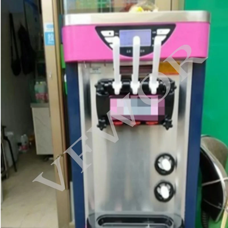 Commercial Automatic Vertical Ice Cream Machine with Motor, Easy to Operate High Performance Soft Serve Ice Cream Maker