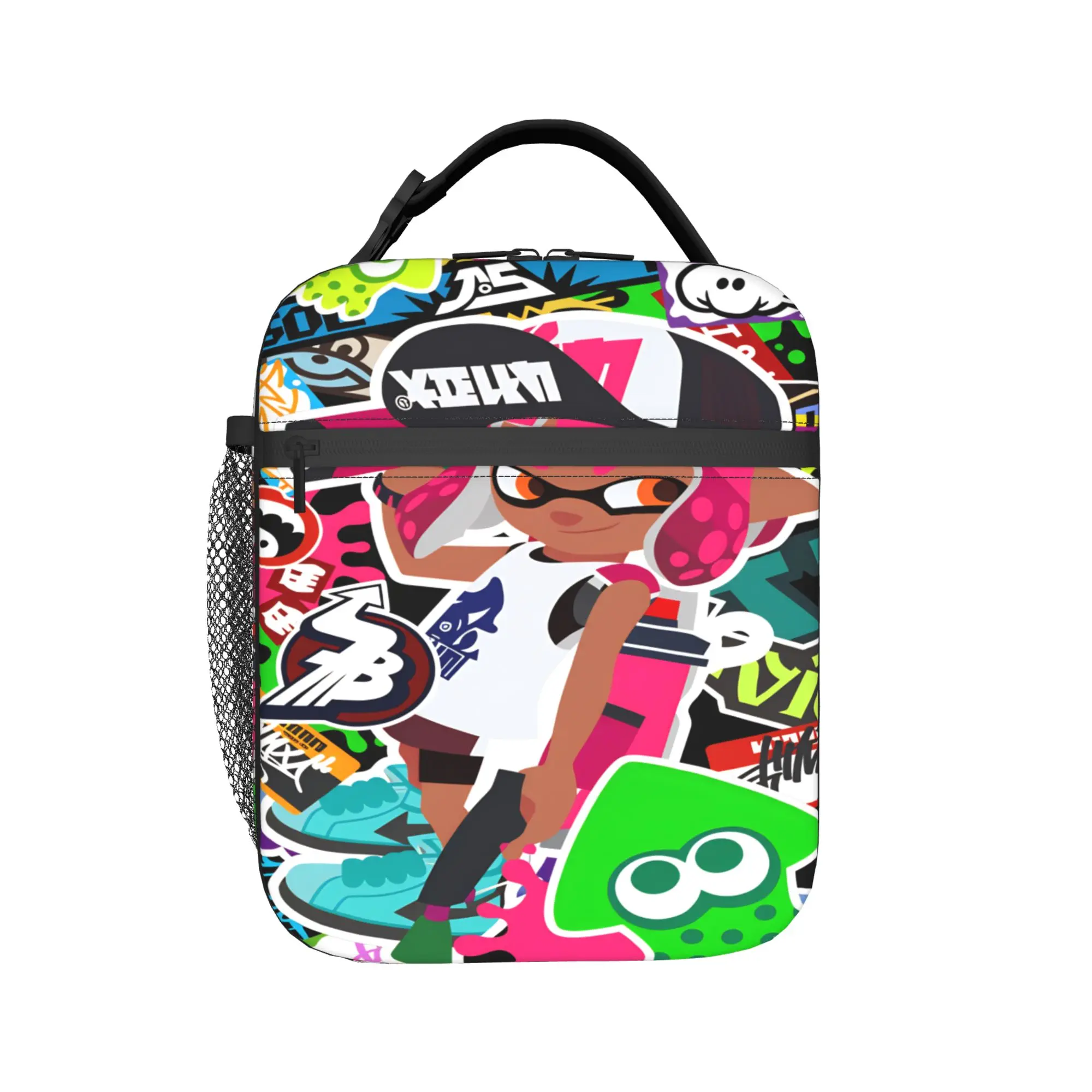 Splatoons Shoot Lunch Bag  Portable Insulated Lunch Box Girls School Designer Cooler Bag Cute Oxford Thermal Lunch Bags