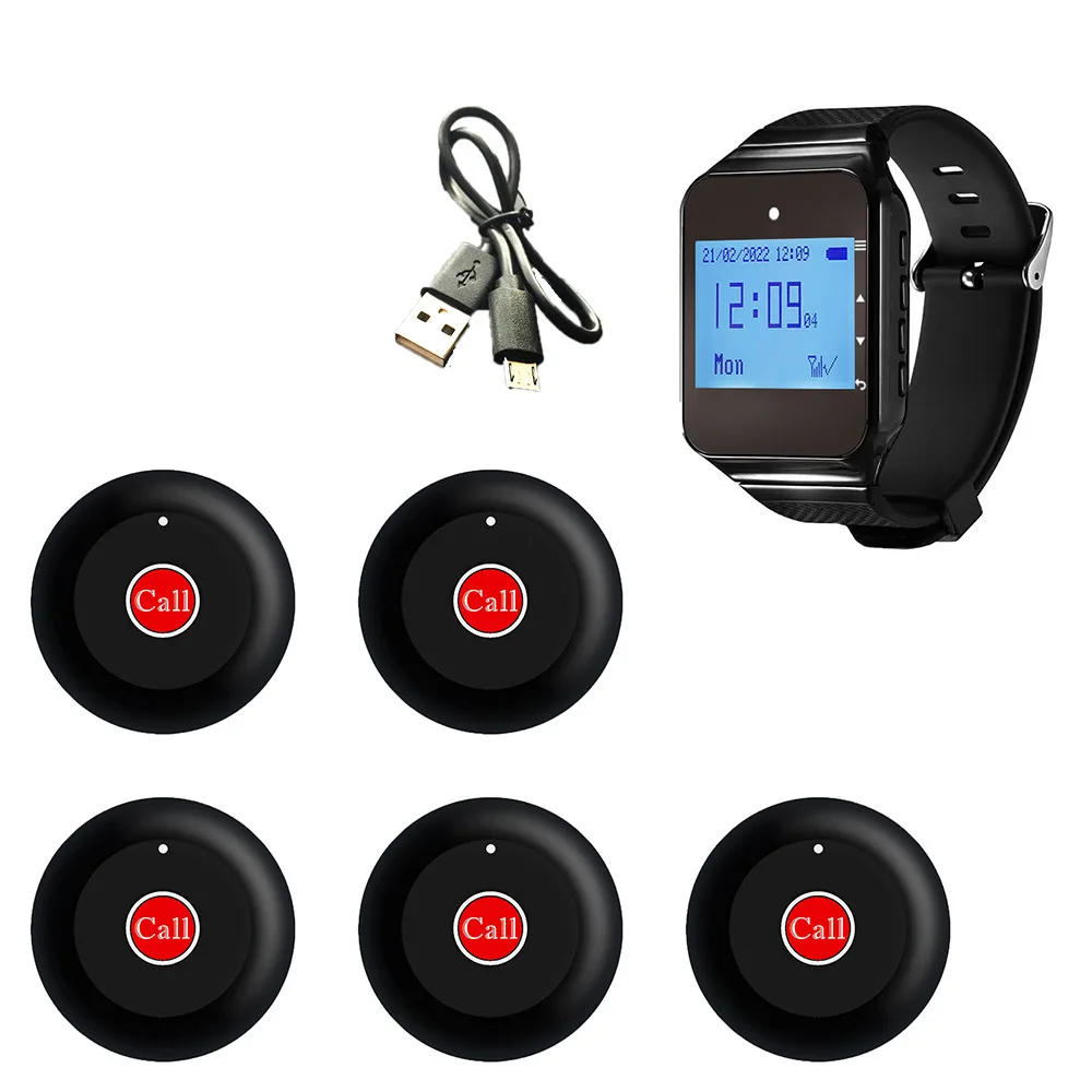 C030 Wireless Pager Round Button Elderly Home Restaurant Bell, Internet Cafe Call Bell Bank Service Button