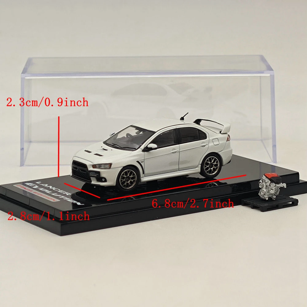 Hobby Japan 1/64 Lancer Evolution X Final Edition mit Motor Display Modell HJ642053 Serie Druckgussauto Miniatur-Sammlungsspielzeug