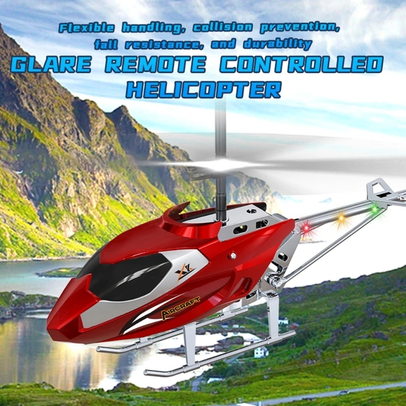 Light-Up 3.5CH RC Helicopter XK913 - Fall Resistant Remote Control Plane - Kids Flying Toy Boys Gifts