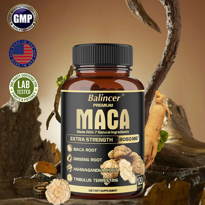 Maca Root Capsules - Natural Energy Supplement, Supports Athletic Performance and Motivation, Builds Muscle and Strengthens