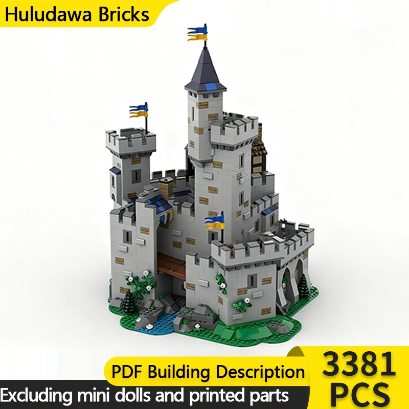 

Средневековый замок, модель MOC, строительные кирпичи, замок из каменного кирпича, модульная технология, детские праздничные подарки, сборные игрушки, костюм