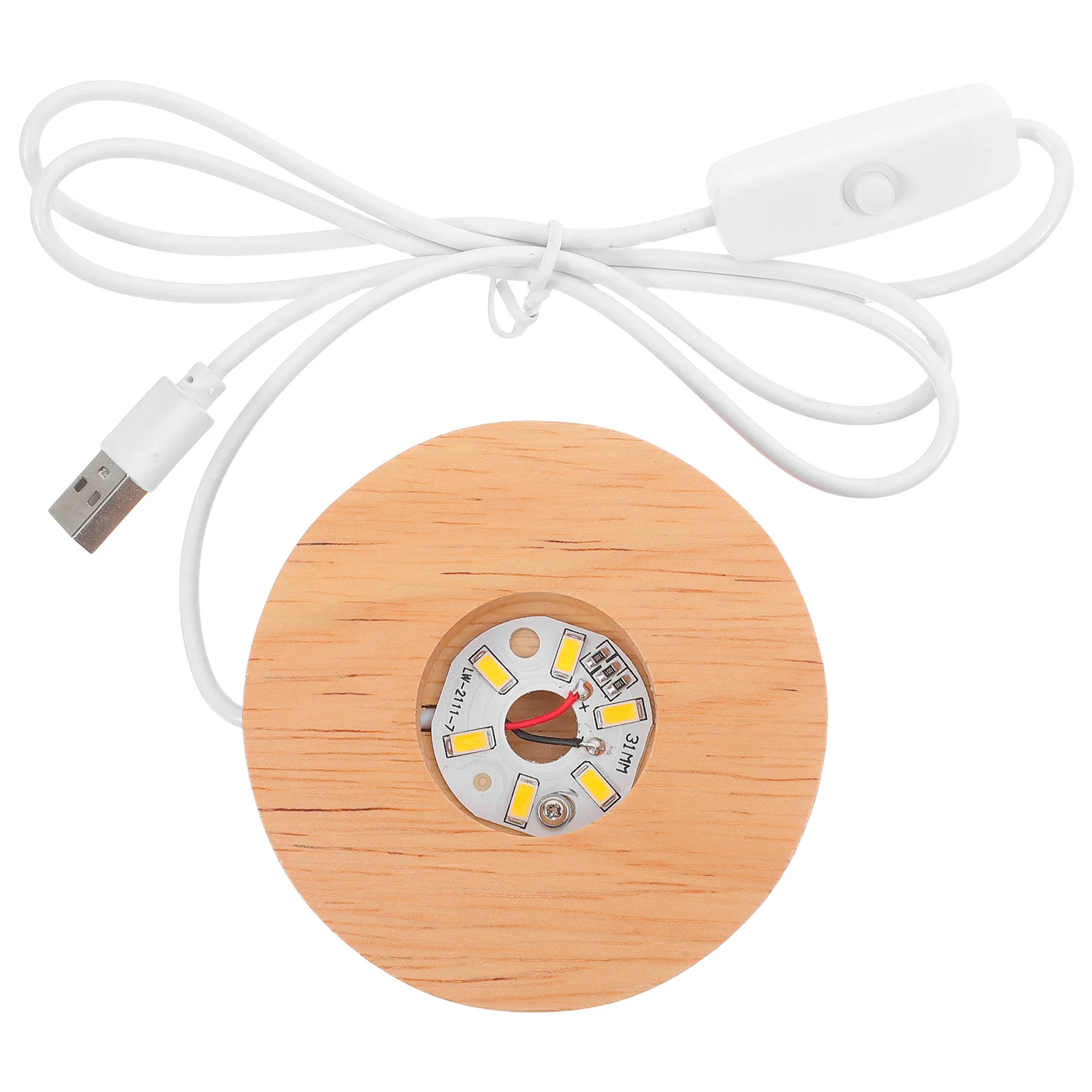 

Wood DIY Snow Globe Lamp Base Round Thick Wide Stable LED Light Display Stand Crystal Ball Holder for Bedroom Study Decor